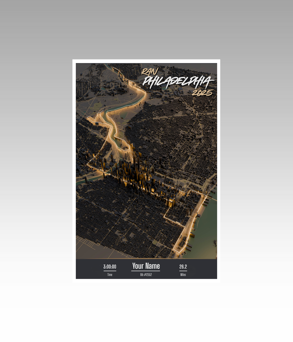 Philadelphia Marathon Personalized Print (3D)