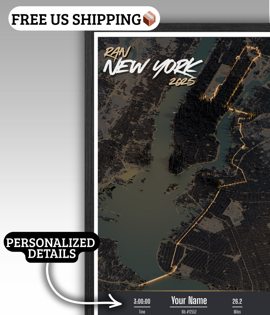 New York Marathon Personalized Print (3D)