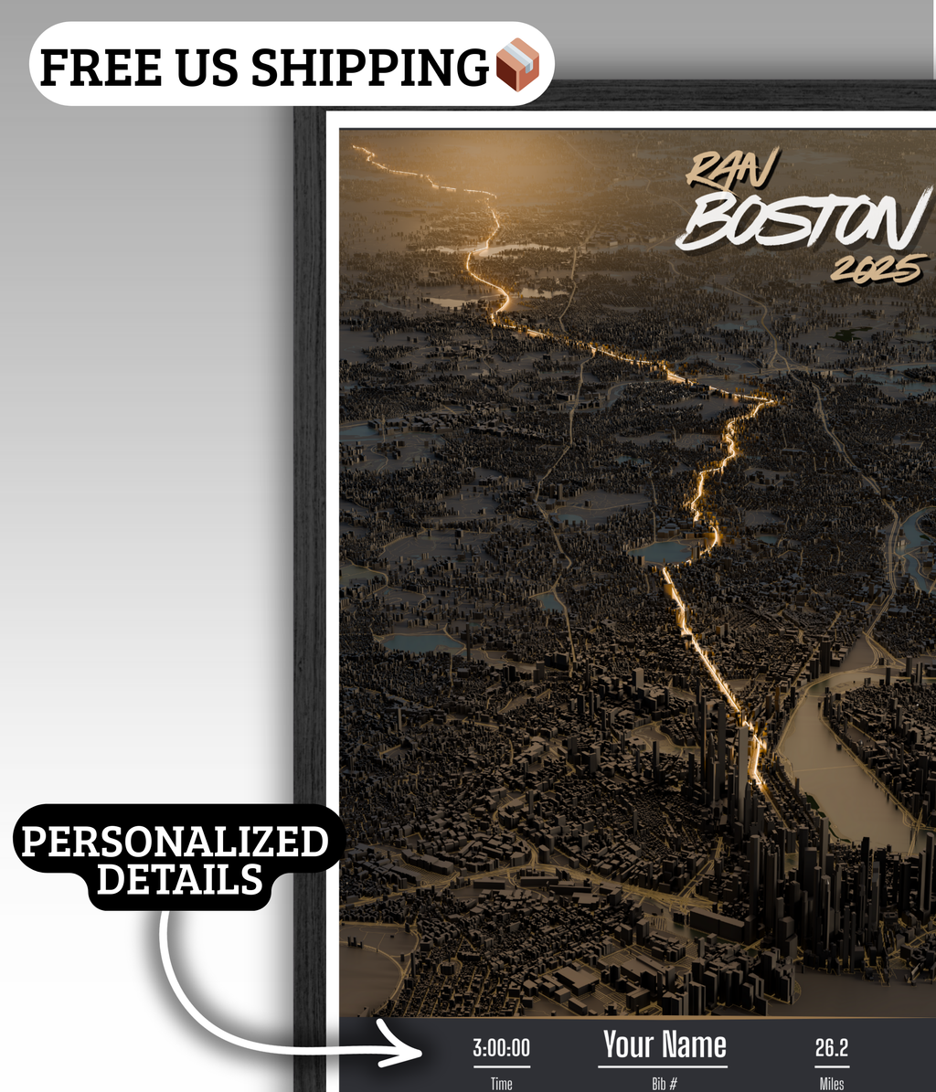 Boston Marathon Personalized Print (3D)