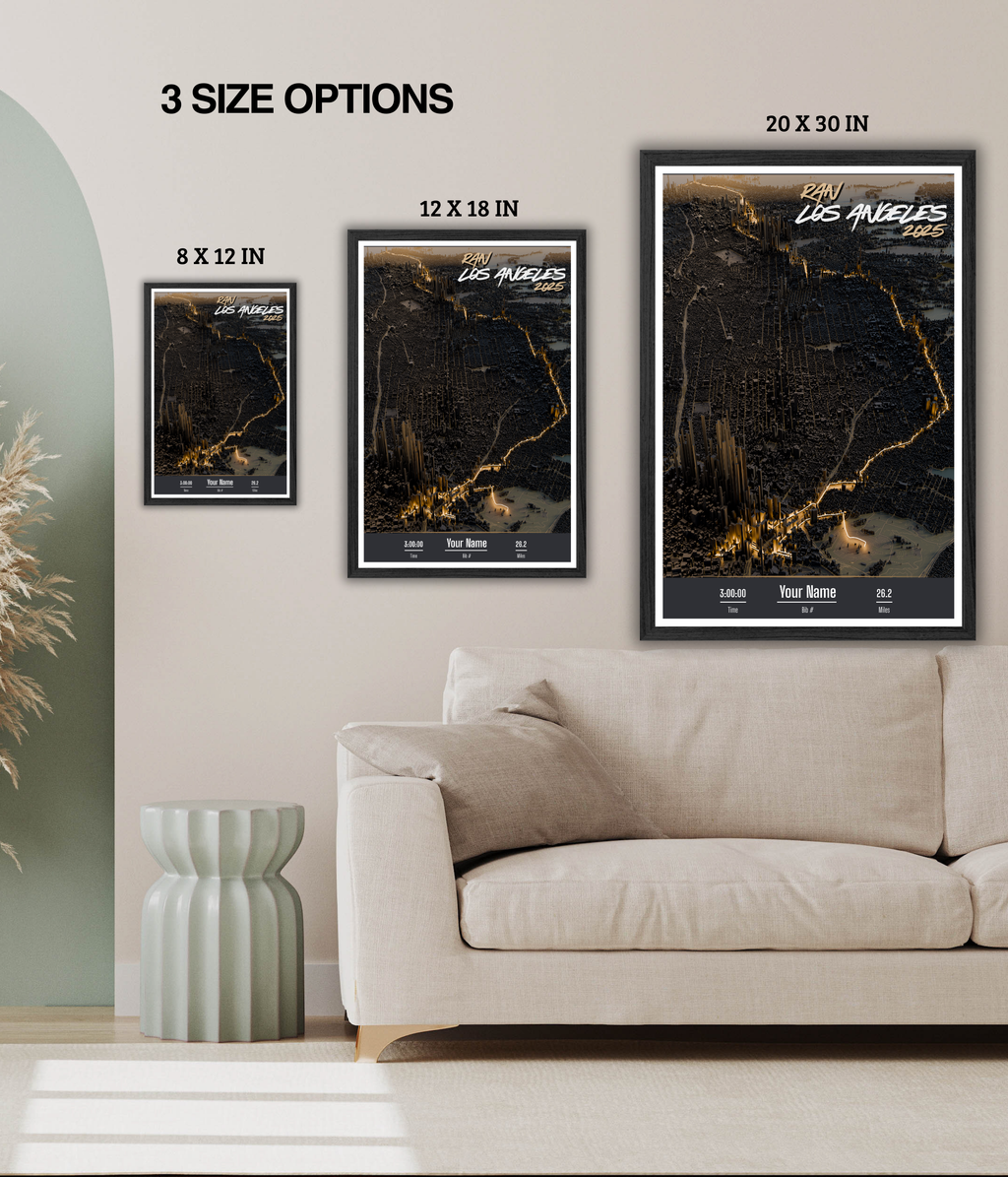 Los Angeles Marathon Personalized Print (3D)