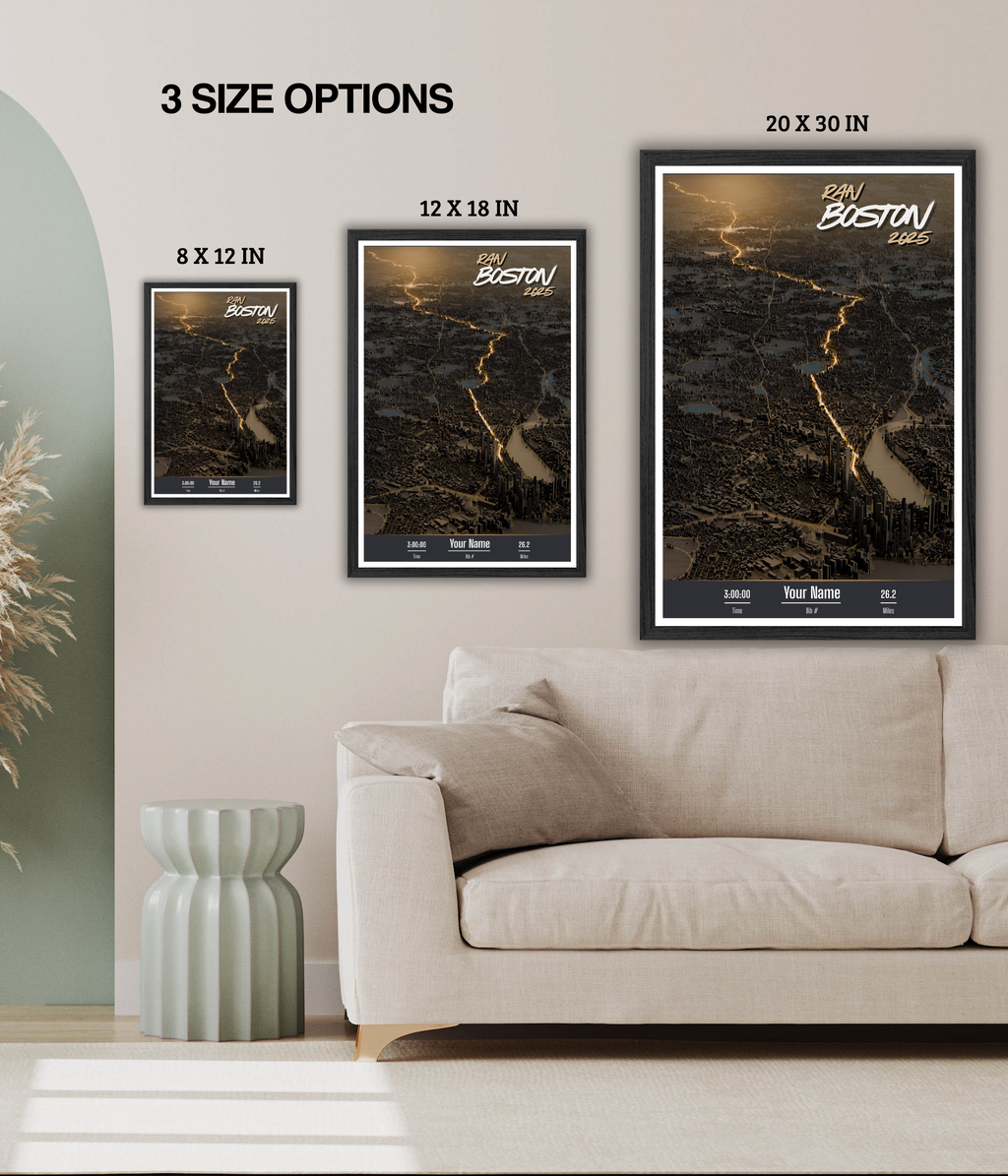 Boston Marathon Personalized Print (3D)