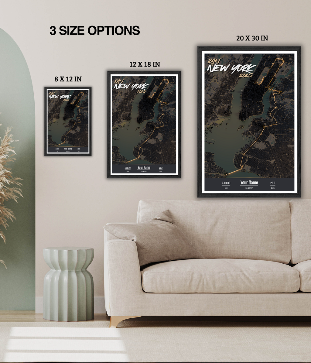 New York Marathon Personalized Print (3D)