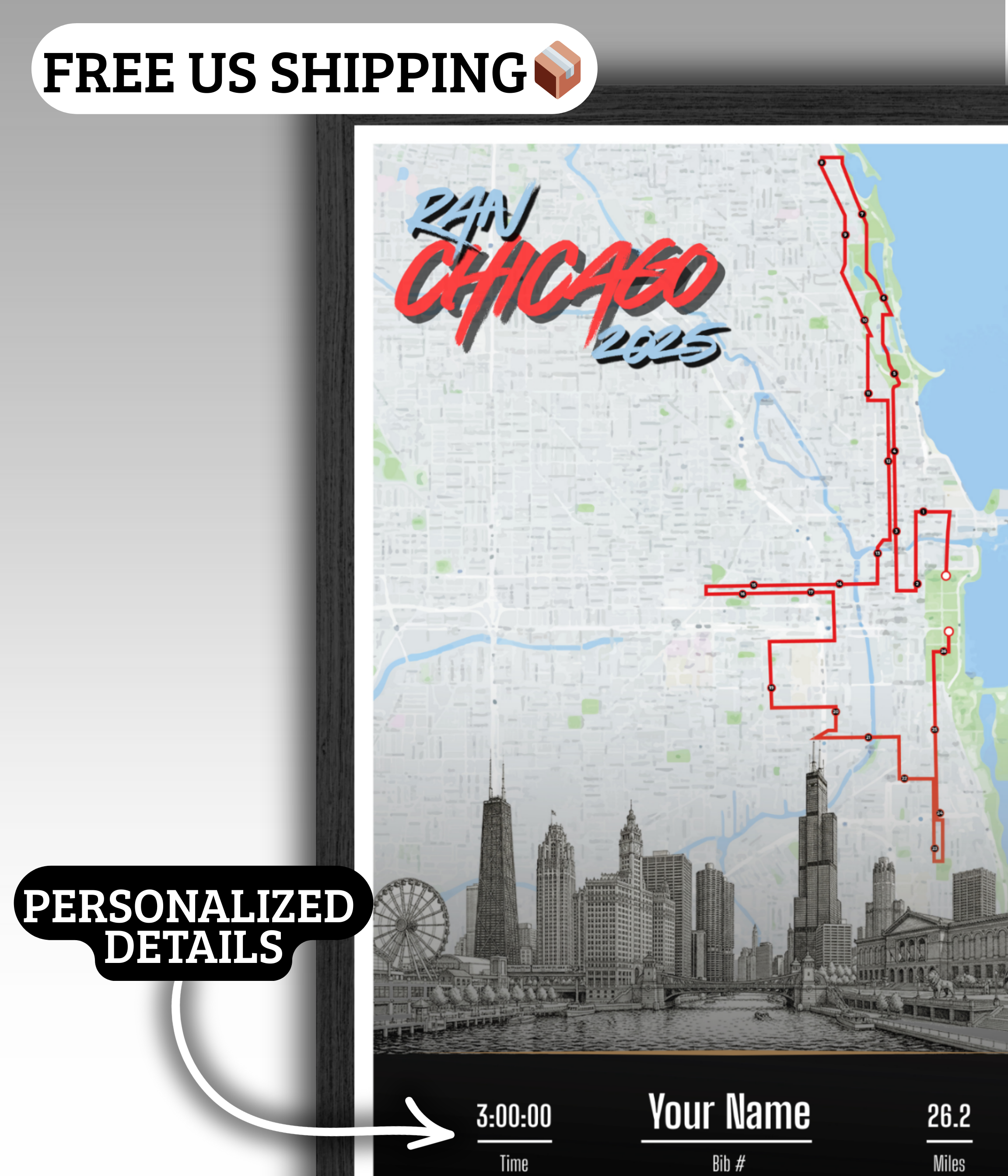 Chicago Marathon Personalized Print (NRC)